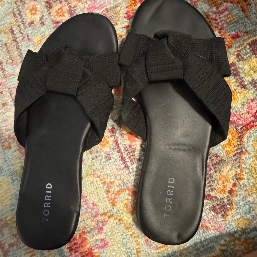 Torrid Black Knotted Slide Sandals
